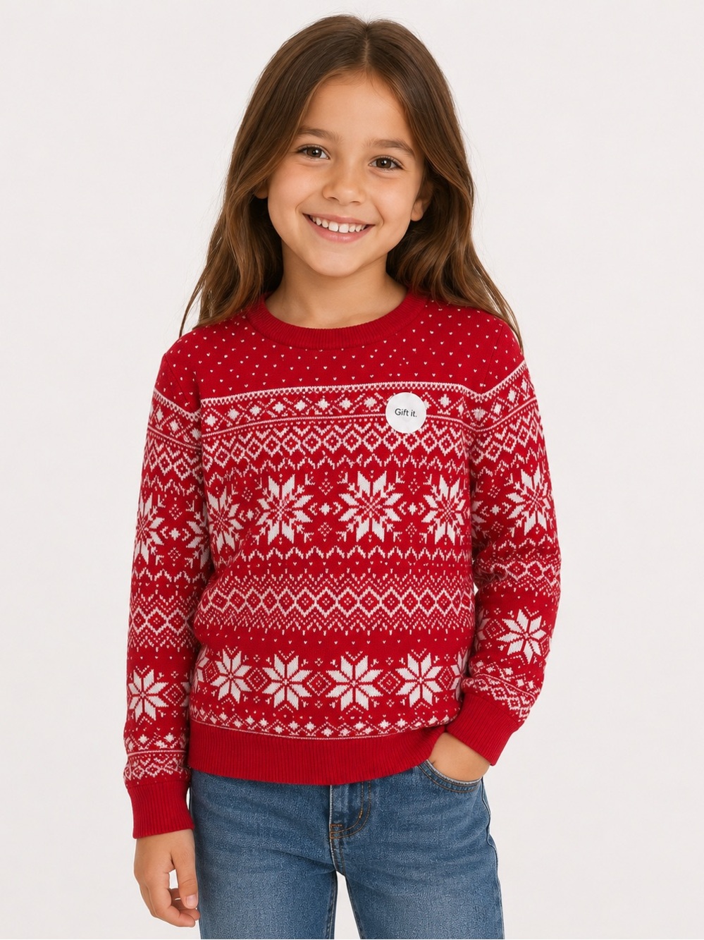 Holiday Lane Macy’s Girls Sweater sz L Christmas NEW #J556